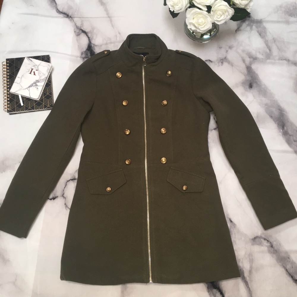 G by Guess | Large Olive Military Madelyn Peacoat